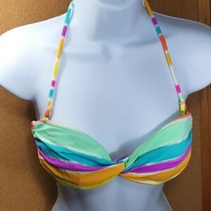 Victorias Secret Swim Pastel Colors Set Bikini & Gold Chain Accent Size M/M